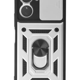 Vivo Y16 Kılıf Pars Lens Yüzüklü Silikon - Gümüş-(5796)