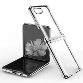 Samsung Galaxy Z Flip 4 Kılıf Fold Element Kapak - Gümüş-(5796)