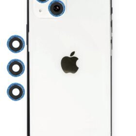 iPhone 14 Shine Kamera Lens - Mavi-(5796)