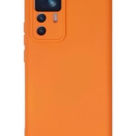 Xiaomi Mi 12T Pro Kılıf Nano içi Kadife Silikon - Turuncu-(5796)