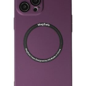iPhone 12 Pro Kılıf Jack Magneticsafe Lens Silikon - Mürdüm-(5796)