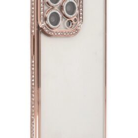 iPhone 14 Pro Kılıf Joke Taşlı Silikon - Pembe-(5796)