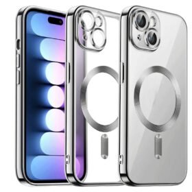 iPhone 13 Kılıf Kross Magneticsafe Kapak - Gümüş-(5796)