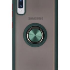 Samsung Galaxy A70 Kılıf Montreal Yüzüklü Silikon Kapak - Yeşil-(5796)