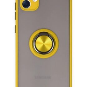 Samsung Galaxy A04 Kılıf Montreal Yüzüklü Silikon Kapak - Sarı-(5796)