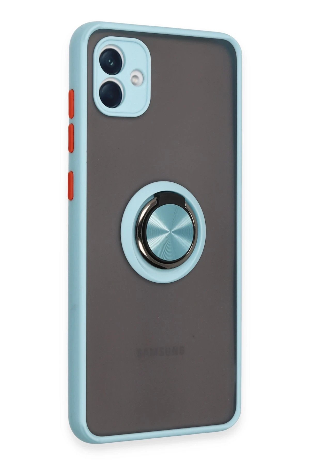 Samsung Galaxy A04 Kılıf Montreal Yüzüklü Silikon Kapak - Buz Mavi-(5796) - Görsel 2