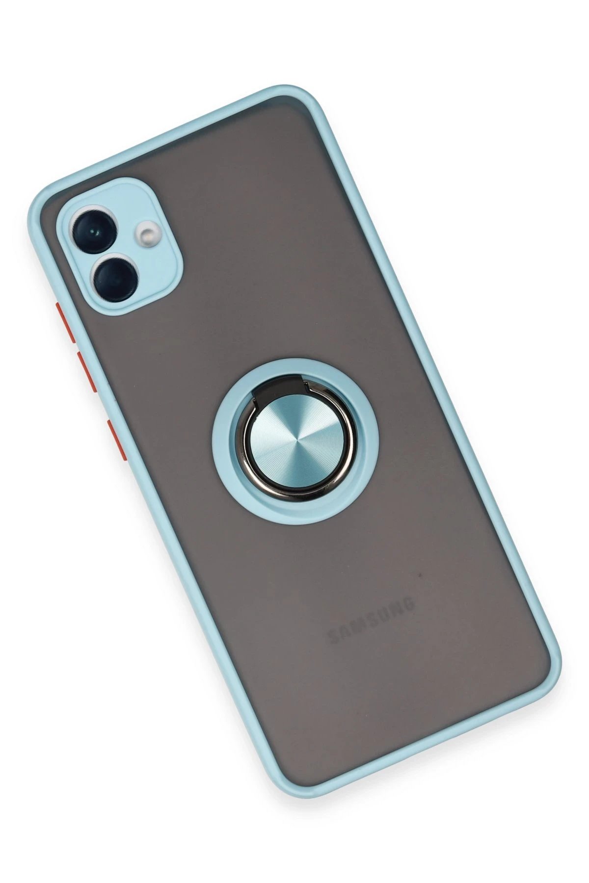 Samsung Galaxy A04 Kılıf Montreal Yüzüklü Silikon Kapak - Buz Mavi-(5796) - Görsel 3