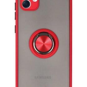 Samsung Galaxy A04 Kılıf Montreal Yüzüklü Silikon Kapak - Kırmızı-(5796)