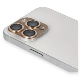 iPhone 13 Pro Max Pers Alüminyum Kamera Lens - Gold-(5796)