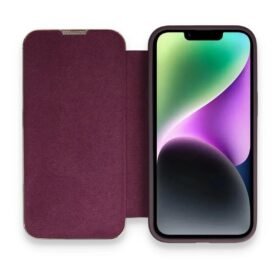iPhone 13 Pro Max Kılıf Dolpin Kapaklı - Derin Mor-(5796)