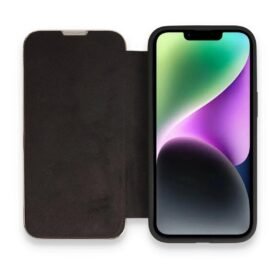 iPhone 14 Pro Max Kılıf Dolpin Kapaklı - Siyah-(5796)