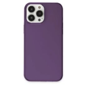 iPhone 13 Pro Max Kılıf Pc Sert Şeffaf Kapak - Mor-(5796)