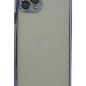 iPhone 11 Pro Max Kılıf Lensli Silikon - Açık Mavi-(5796)