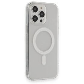 iPhone 14 Pro Kılıf Matte Şeffaf Magneticsafe - Şeffaf-(5796)