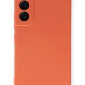 Samsung Galaxy S23 Plus Kılıf Nano içi Kadife Silikon - Turuncu-(5796)