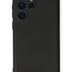 Samsung Galaxy S23 Ultra Kılıf Nano içi Kadife Silikon - Siyah-(5796)