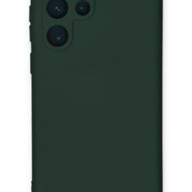Samsung Galaxy S23 Ultra Kılıf Nano içi Kadife Silikon - Koyu Yeşil-(5796)