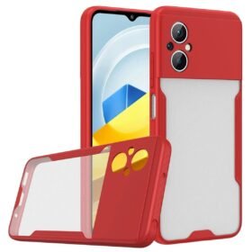 Xiaomi Poco M5 Kılıf Platin Silikon - Kırmızı-(5796)