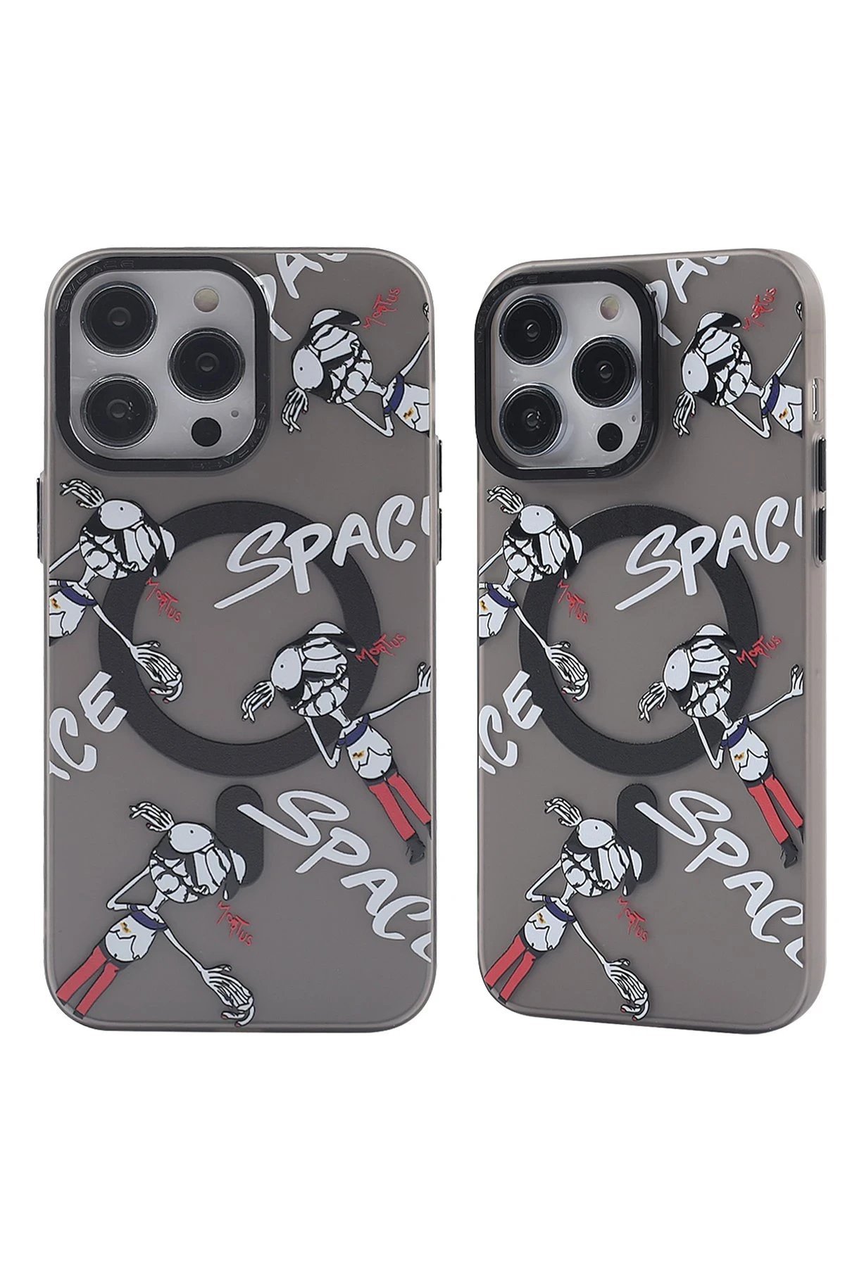 iPhone 12 Pro Max Kılıf Apollo Magneticsafe Desenli Kapak - Apollo Siyah - 3-(5796)