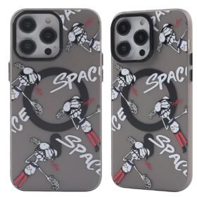 iPhone 14 Pro Kılıf Apollo Magneticsafe Desenli Kapak - Apollo Siyah - 3-(5796)