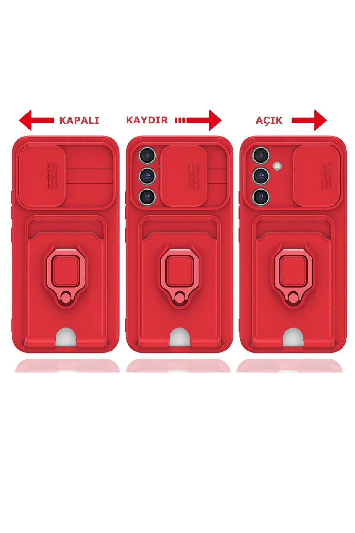 Samsung Galaxy A14 4G Kılıf Zuma Kartvizitli Yüzüklü Silikon - Lila-(5796) - Görsel 4