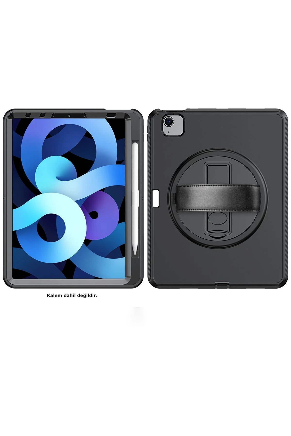 iPad 2022 10.9 (10.nesil) Kılıf Hand Strap Tablet Kılıfı - Siyah-(5796) - Görsel 2