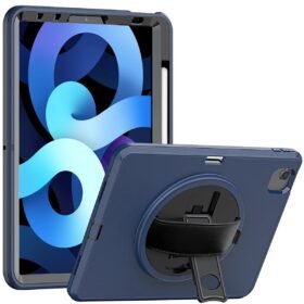 iPad 2022 10.9 (10.nesil) Kılıf Hand Strap Tablet Kılıfı - Lacivert-(5796)