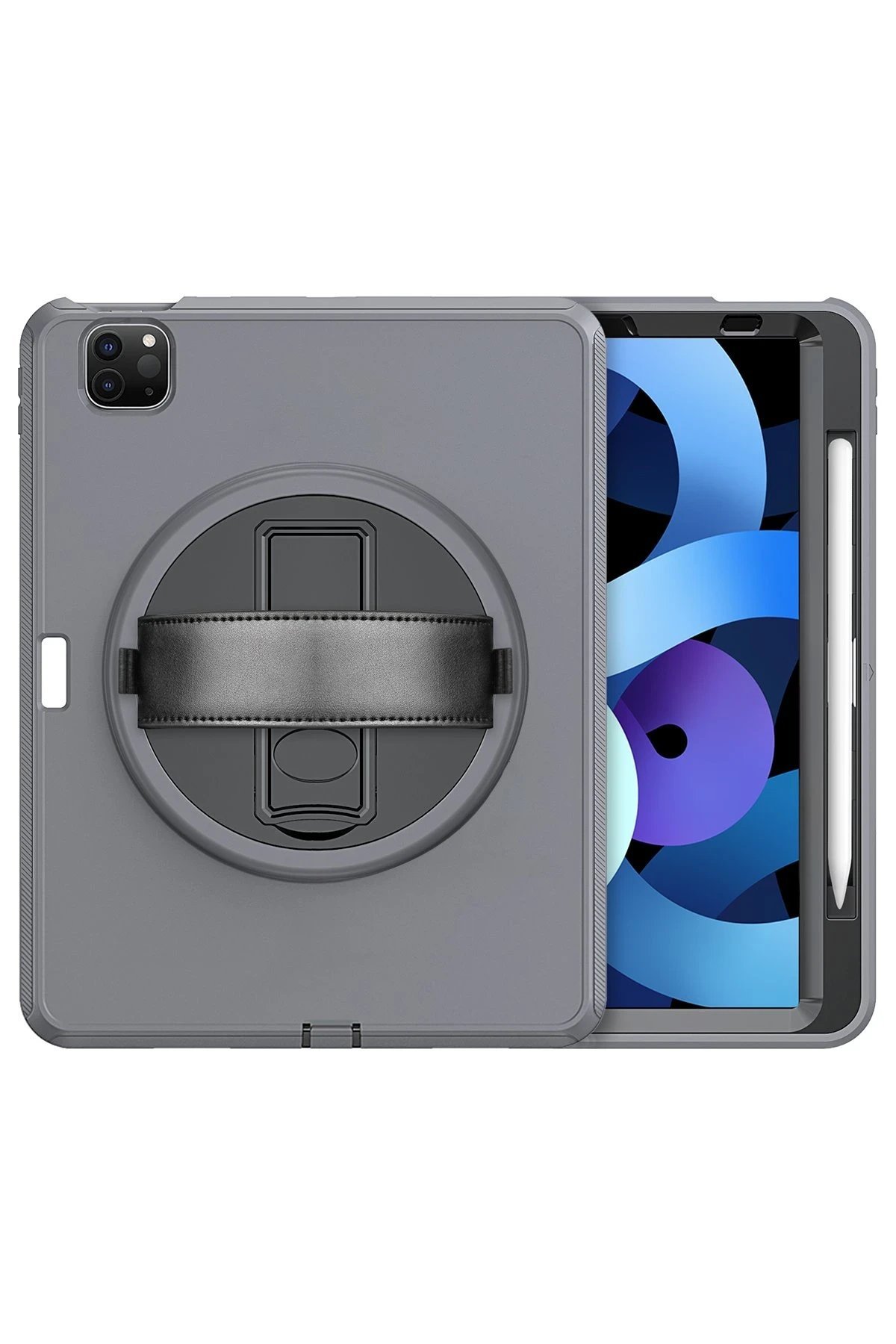 iPad Pro 11 (2018) Kılıf Hand Strap Tablet Kılıfı - Gri-(5796) - Görsel 3