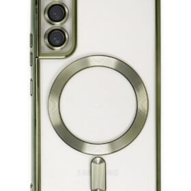 Samsung Galaxy S22 Kılıf Kross Magneticsafe Kapak - Koyu Yeşil-(5796)