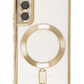 Samsung Galaxy S22 Kılıf Kross Magneticsafe Kapak - Gold-(5796)