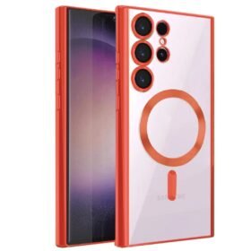 Samsung Galaxy S23 Ultra Kılıf Kross Magneticsafe Kapak - Kırmızı-(5796)