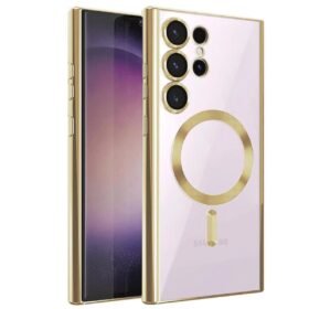 Samsung Galaxy S23 Ultra Kılıf Kross Magneticsafe Kapak - Gold-(5796)