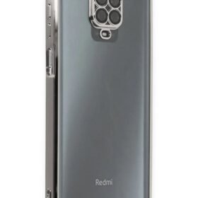 Xiaomi Redmi Note 9 Pro Kılıf Lensli Silikon - Gümüş-(5796)