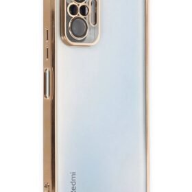 Xiaomi Redmi Note 10 Pro Kılıf Lensli Silikon - Gold-(5796)