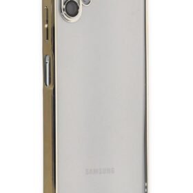 Samsung Galaxy A04 Kılıf Lensli Silikon - Gold-(5796)