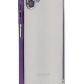 Samsung Galaxy A04 Kılıf Lensli Silikon - Mor-(5796)