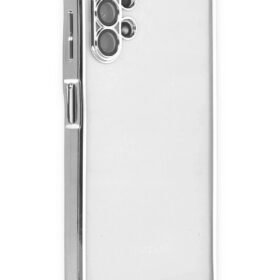 Samsung Galaxy A13 4G Kılıf Lensli Silikon - Gümüş-(5796)