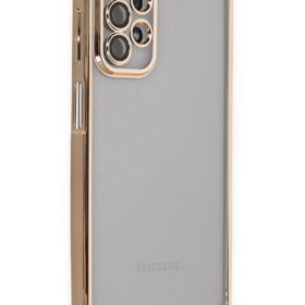 Samsung Galaxy A23 4G Kılıf Lensli Silikon - Gold-(5796)