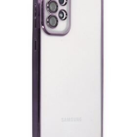 Samsung Galaxy A33 5G Kılıf Lensli Silikon - Mor-(5796)