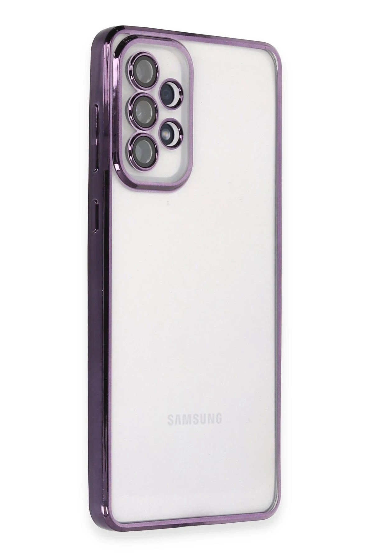 Samsung Galaxy A33 5G Kılıf Lensli Silikon - Mor-(5796)