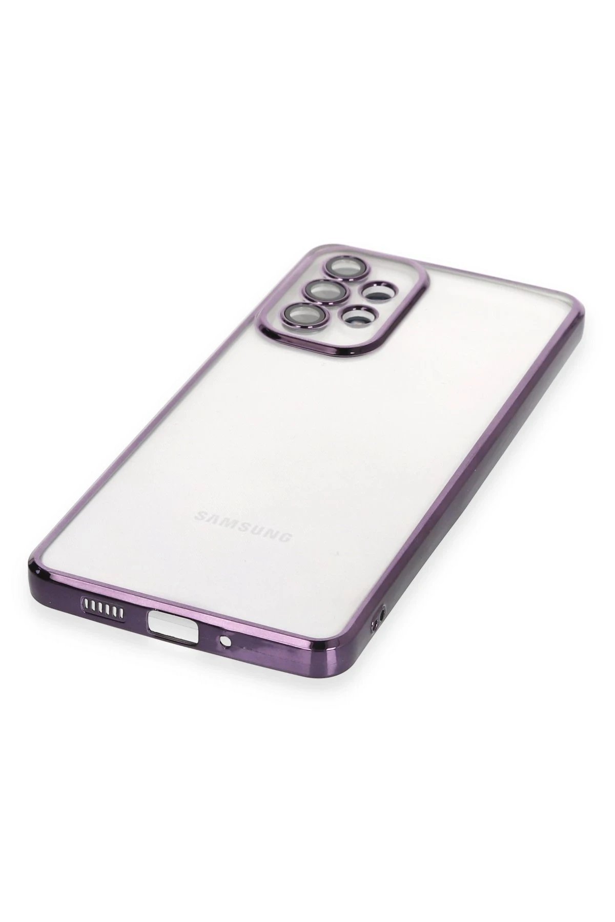 Samsung Galaxy A33 5G Kılıf Lensli Silikon - Mor-(5796) - Görsel 4