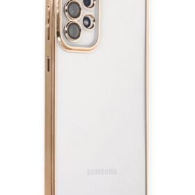 Samsung Galaxy A53 5G Kılıf Lensli Silikon - Gold-(5796)
