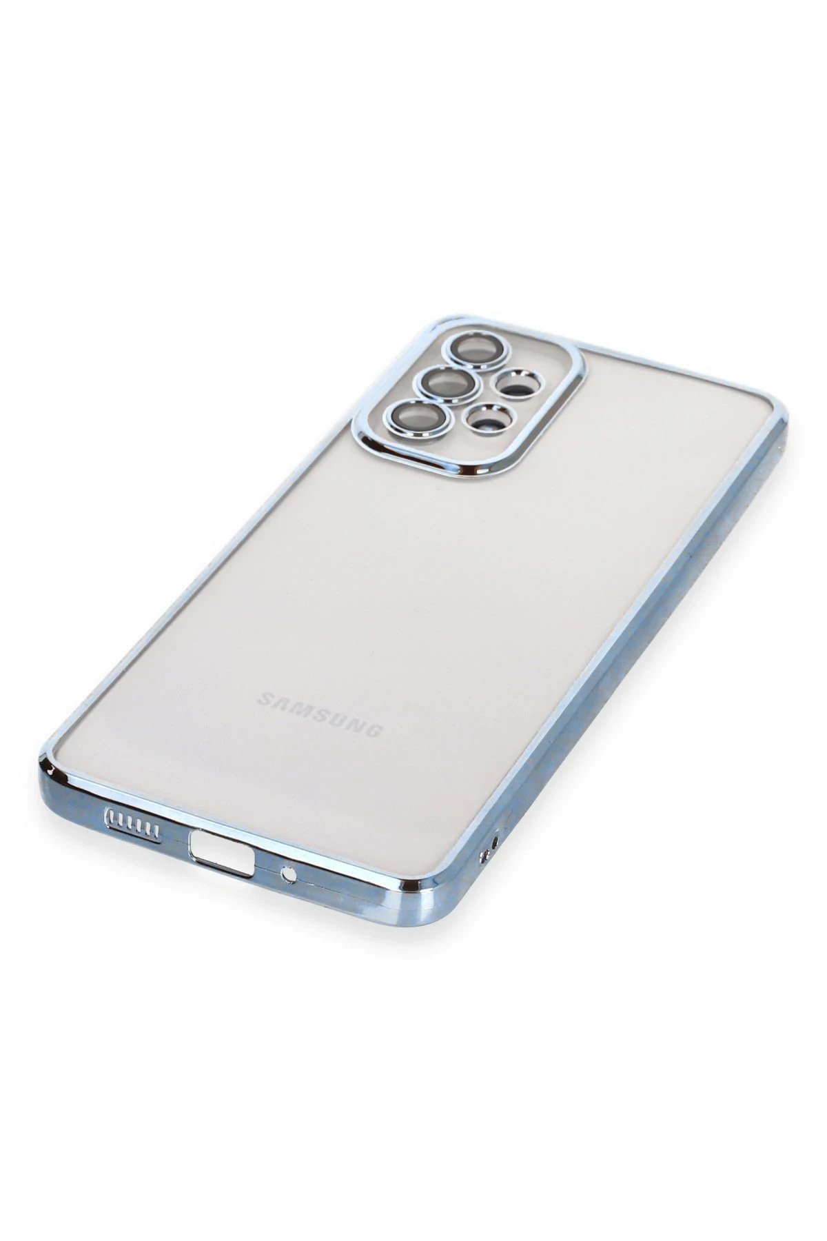 Samsung Galaxy A73 5G Kılıf Lensli Silikon - Açık Mavi-(5796) - Görsel 4