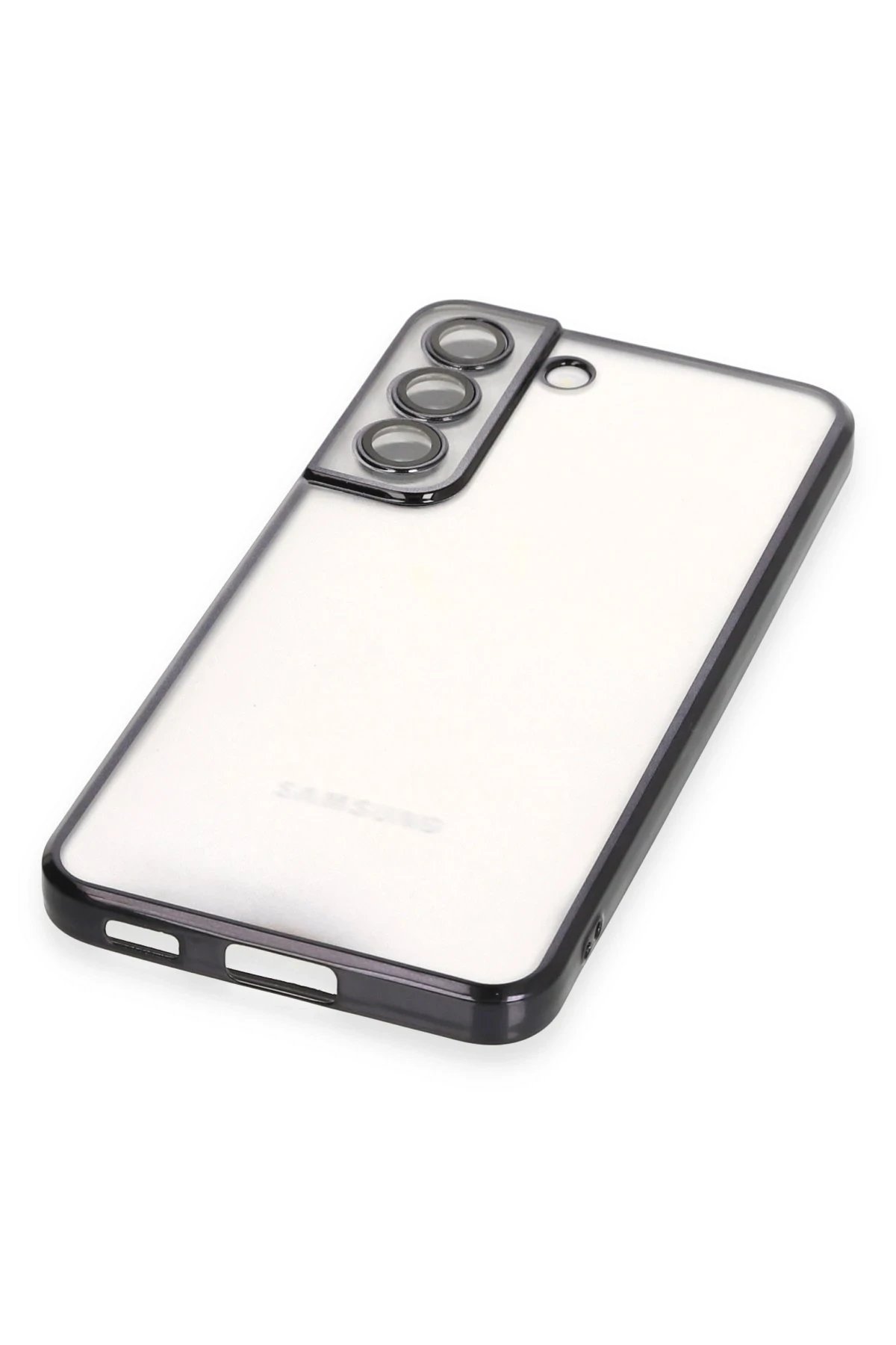 Samsung Galaxy S22 Kılıf Lensli Silikon - Siyah-(5796) - Görsel 4