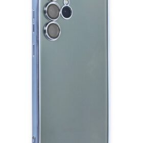 Samsung Galaxy S22 Ultra Kılıf Lensli Silikon - Açık Mavi-(5796)