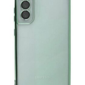 Samsung Galaxy S21 FE Kılıf Lensli Silikon - Yeşil-(5796)