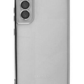 Samsung Galaxy S21 FE Kılıf Lensli Silikon - Gümüş-(5796)