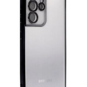 Samsung Galaxy S21 Ultra Kılıf Lensli Silikon - Siyah-(5796)
