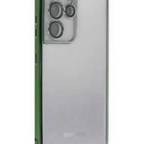 Samsung Galaxy S21 Ultra Kılıf Lensli Silikon - Yeşil-(5796)