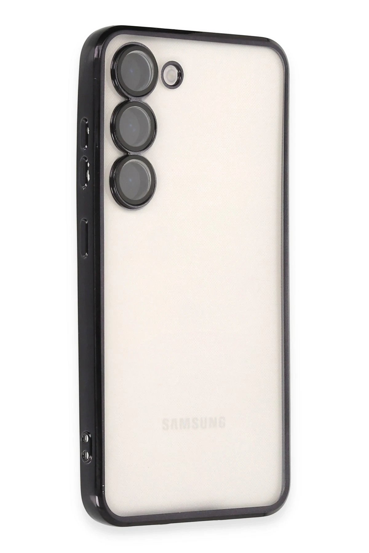 Samsung Galaxy S23 Kılıf Lensli Silikon - Siyah-(5796)